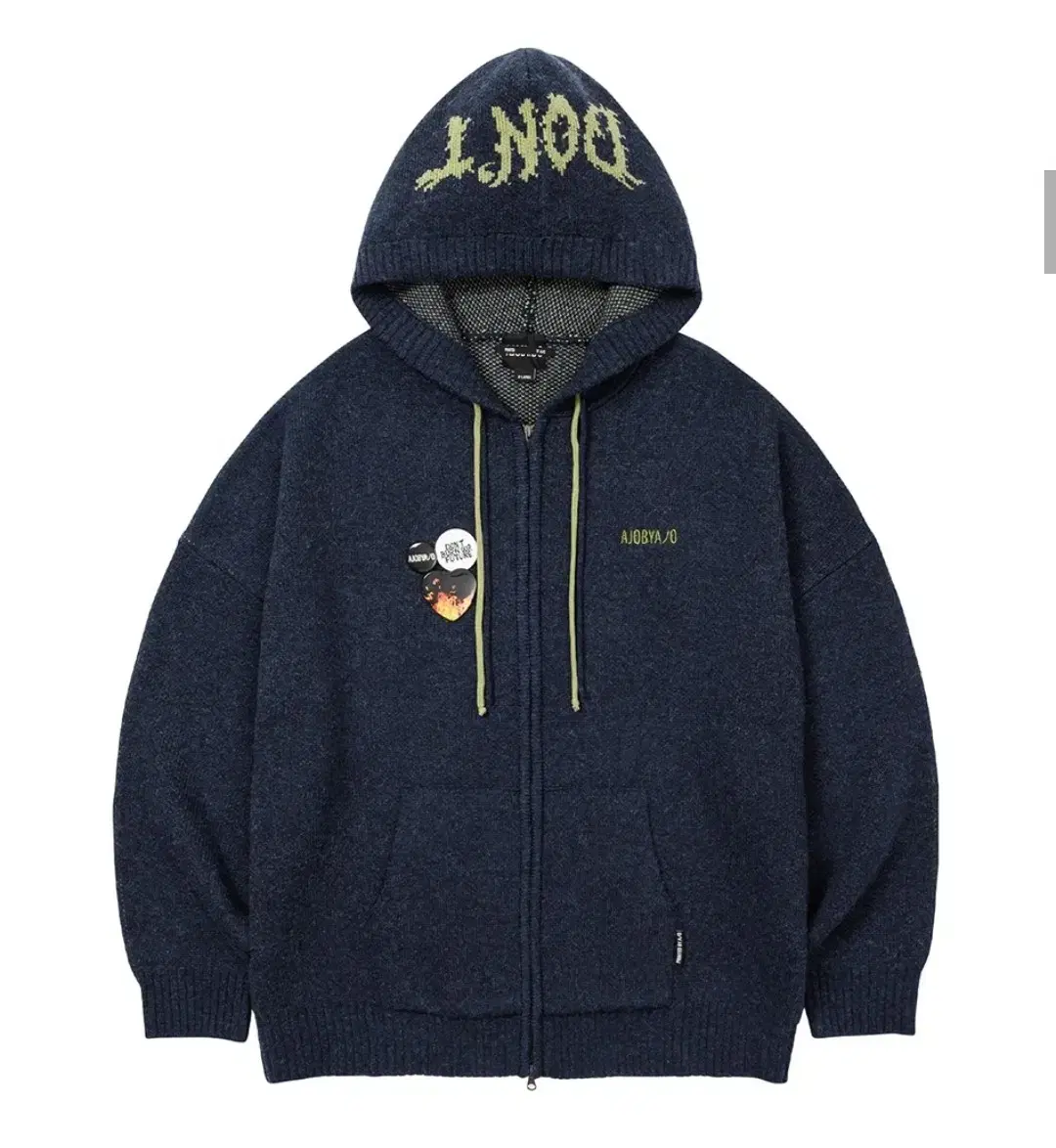 DBOF Wool Knit Zip-Up Hoodie [NAVY]